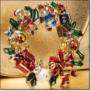   Holiday Christmas Wreath Pin Jewelry Arts, Crafts & Sewing