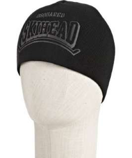 Dsquared2 black rib wool Ski Head hat  