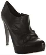 style #307523401 black leather Envy ruched platform booties