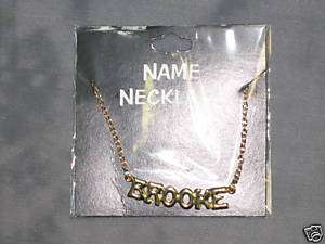 Goldtone Name Necklace 16 Chain Brooke Pendant NEW  