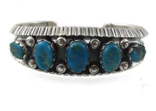 Turquoise Stone Sterling Silver Cuff Bangle Bracelet  