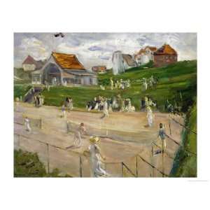  Tennis Court with Players in Noordwijk, Netherlands, 1913 