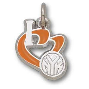 New York Knicks 1/2 I Heart Logo Enamel Charm   Sterling Silver 
