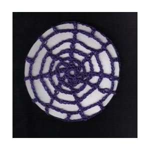   Violet Spider Web Crocheted Hair Bun Cover  LARGE 
