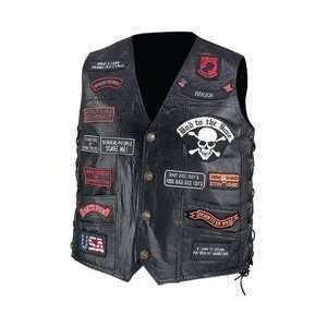   Buffalo Leather Biker Vest With 23 Patches 3x Arts, Crafts & Sewing