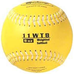   Coded Weighted Leather Softball 8 OZ. YELLOW 12