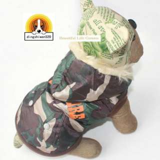   Pet Dog Clothing Winter Clothes Fatigues Hoodie Ski Jacket  