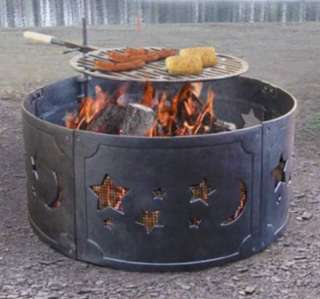 New Big 27 Fire Ring Pit with Star & Moon Cutouts  