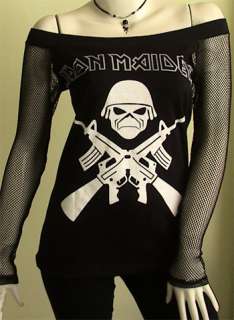 IRON MAIDEIN Metal DIY Death Dark Black Women Top Shirt size S