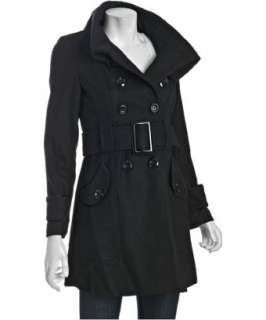 Miss Sixty black wool double breasted wide collar coat   up to 