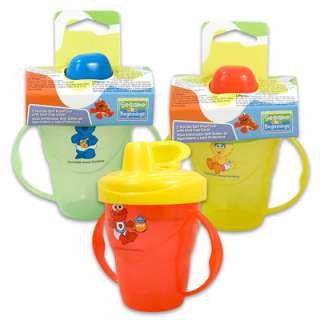 NEW SESAME STREET 8 OZ SIPPY CUP WITH HANDLES BPA FREE  