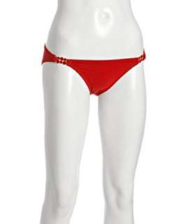 Robin Piccone red enamel detail bikini bottom  