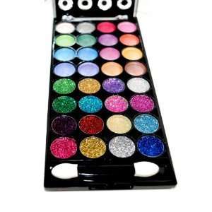  32 Color Design Neon Glitter & Plain Eyeshadow Makeup Kit Beauty