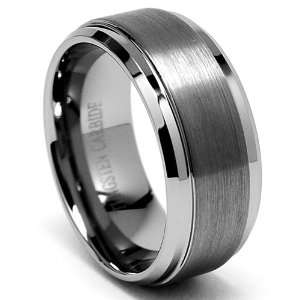   High Polish / Matte Finish Mens Tungsten Ring Wedding Band Size 10.5