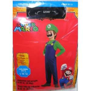    Super Mario Luigi Childs Costume Size Large 10 12 Toys & Games