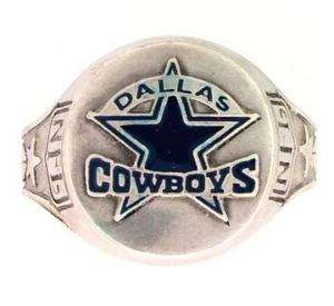 NFL DALLAS COWBOYS HAND PAINTED PEWTER RING SIZE 10  