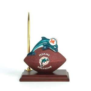 BSS   Miami Dolphins NFL Mascot Desk Pen & Clock Set (6.5 