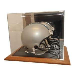  Minnesota Vikings Natural Color Framed Base Helmet Display 