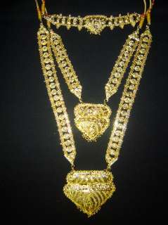   India Jewelry Jodha Akbar Gold Bridal Necklace set 9 Pcs ~ Free Bindis