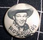 VINTAGE 1950 ROY ROGERS PIN BACK BUTTON w/ CELLULOID COVERING