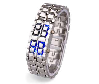 Blue LED Digital Lava Style Iron Wrist Watch Man/Woman  