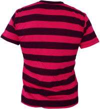 Mens Black and Pink Striped T Shirt   S/M/L  