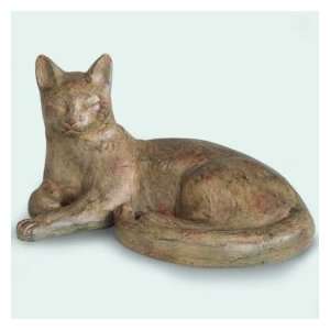  Lying Serenity Cat Garden Statue, Earth Finish (15 Inch 