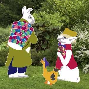   Rabbits Bunnies Duck And Eggs Yard Sign Set Patio, Lawn & Garden