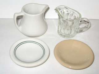 VINTAGE Restaurant Ware SYRUP CREAMER PITCHERS & 2 BUTTER PATS 