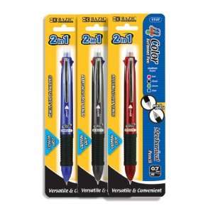  BAZIC 2 In 1 Mechanical Pencil & 4 Color Pen with Grip 