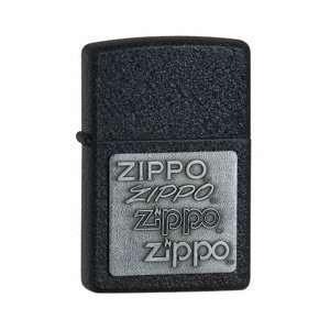  Nice ZippoPewter Emblem, Black Crackle Lighter