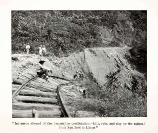 1913 Print San Jose Costa Rica Railroad Limon Transportation Train 