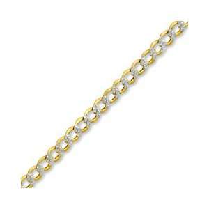 Pavï¿½ Curb Chain Bracelet   7.5 Reversible 10K Gold over Sterling 