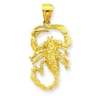   POLISHED SOLID CASTED TEXTURE OPEN BACK SCORPION CHARM PENDANT  