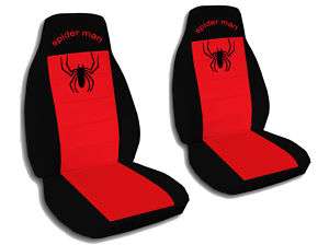 COOL SPIDER MAN CAR SEAT COVERS BLACK RED AWESOME  