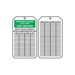   EYEWASH TEST RECORD Tags RV Plastic (5 7/8 x 3 3/8)   1 Pack of 5