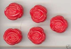 NOVELTY red rose BUTTONS FOR SEWING QUILTS CRAFTS  