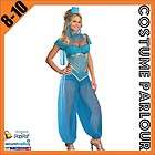 Womens Sexy Genie Jasmine Aladdin Ladies Fancy Dress Costume Size 8 