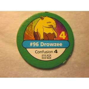 Pokemon Master Trainer 1999 Pokemon Chip Green #96 Drowzee 4 Confusion 
