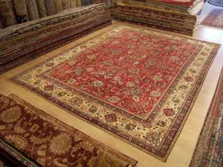   Handmade Antique Persian AfshanTabriz Serapi Design Wool Rug #1761
