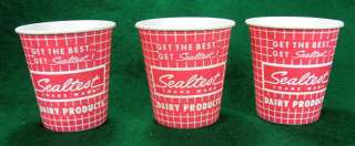 SEALTEST ICE CREAM VINTAGE SMALL WAX PAPER CUPS LOT OF3  