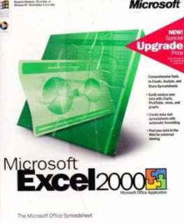 MS Excel 2000 Upgrade PC CD sort analyze track report data spread 