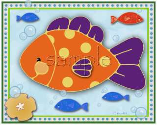 Sealife, Ocean Animal Baby/Kids/Bathroom Art. DYR.Fish  
