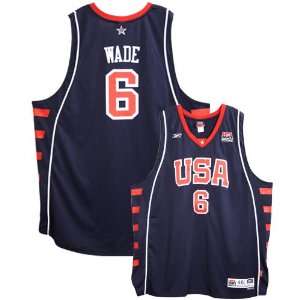 Reebok Team USA #6 Dwyane Wade Navy 2004 Olympic Swingman Basketball 