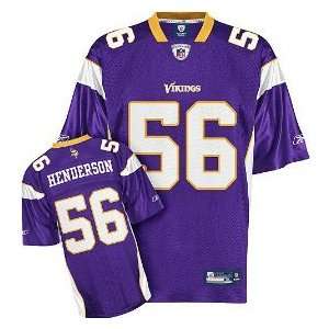   Jersey Reebok Purple Replica #56 Minnesota Vikings Jersey SZ M (48