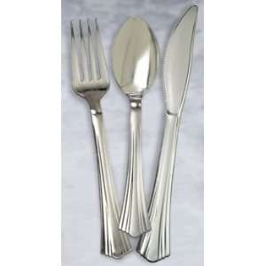  WNA Reflections Heavyweight Plastic Utensils, Fork, 80/Box, Silver 