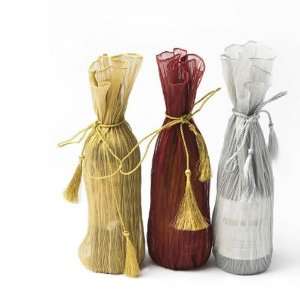  Sparkling Silver,Regal Ruby and Glittering Gold Wine Bag 