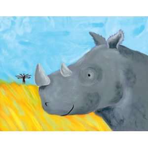Strong Rhino Canvas Reproduction 