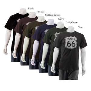 Mens BROWN Route 66 Shirt XXL   Made using the popular cities along 