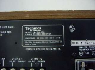 Technics Panasonic SA 500 AM FM Stereo Receiver  